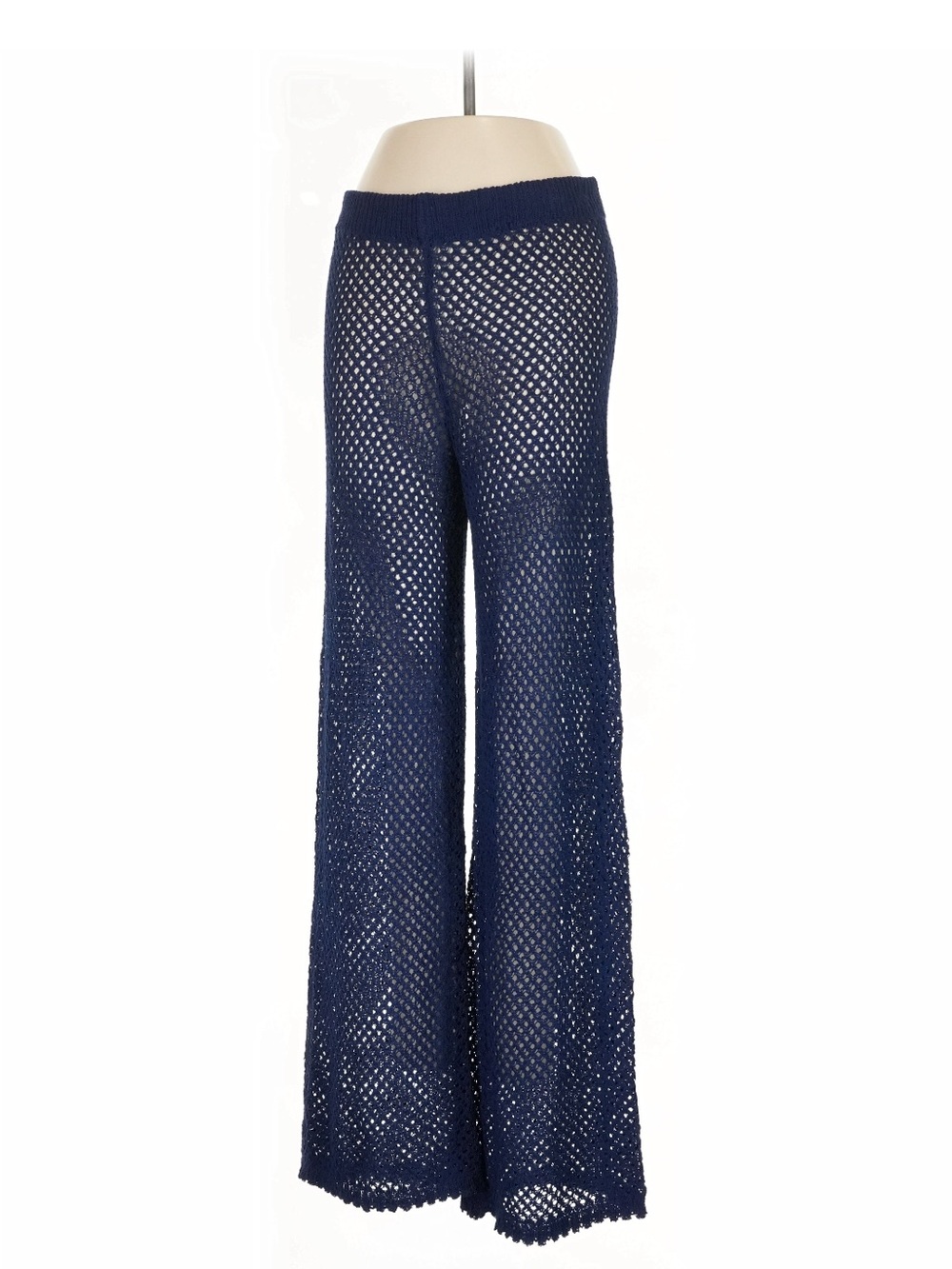 Shade & Shore Navy Crochet Wide-Leg Swim Coverup Pants
